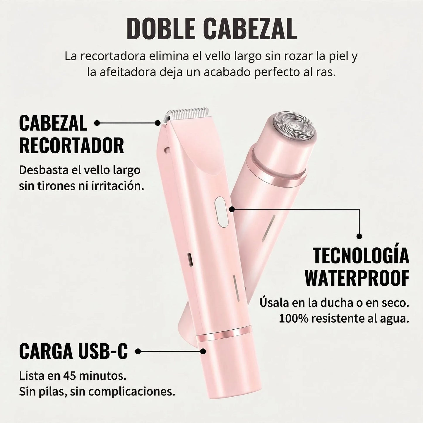 Rasuradora 2 en 1 para Bikini y Cuerpo