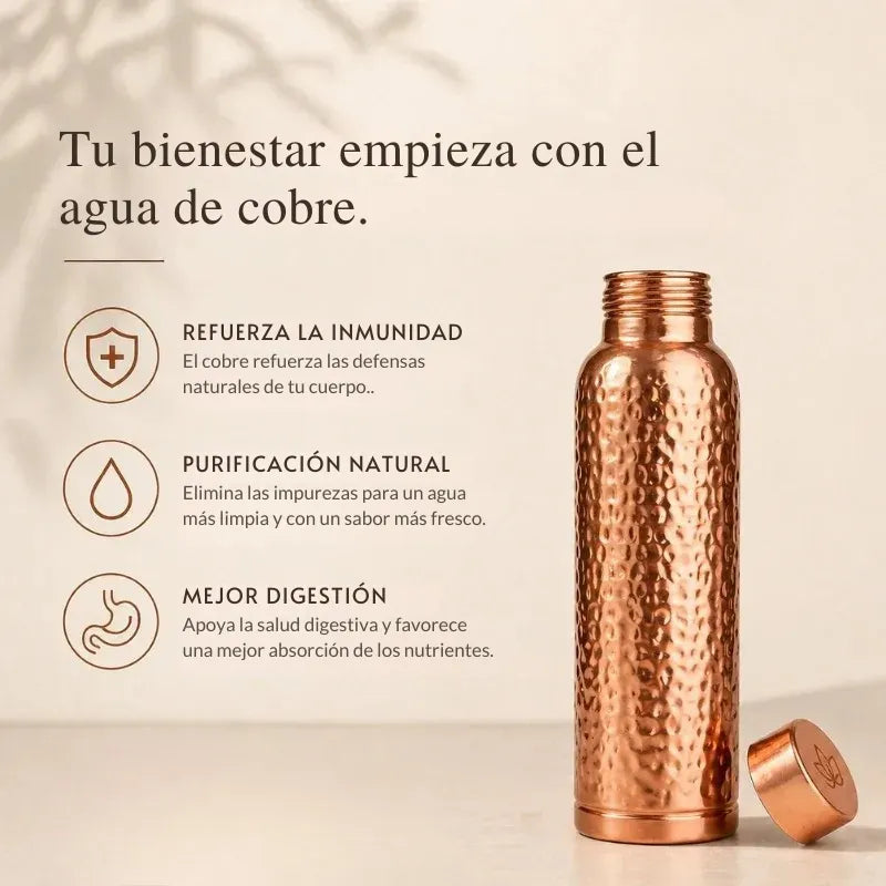 Cobre | Agua Purificada Naturalmente, Sin Plástico