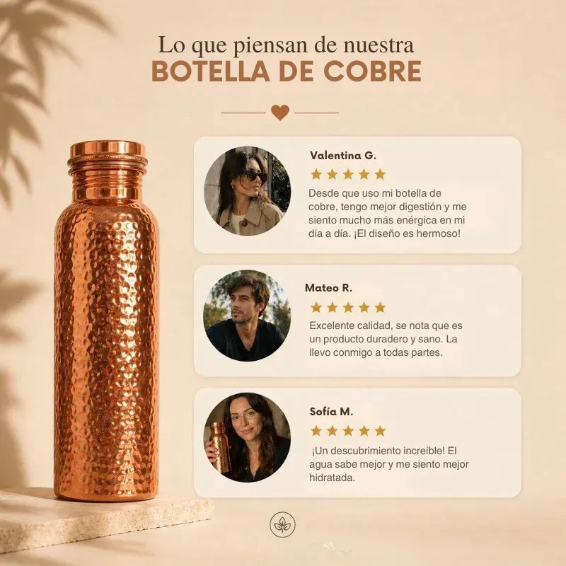 Cobre | Agua Purificada Naturalmente, Sin Plástico