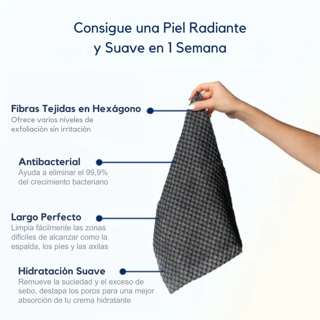 La Toalla Exfoliante Antibacterial para Ducha